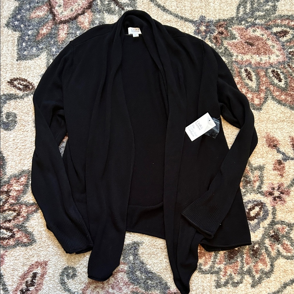 NWT Croft&Barrow XXL Black Open Front Sweater